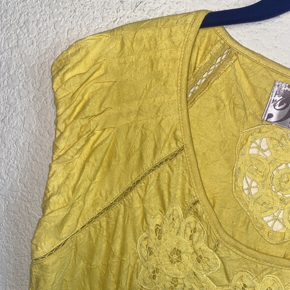 Zara Trafaluc dress yellow floral crochet lagen cottage M coquette boho - Picture 4 of 11